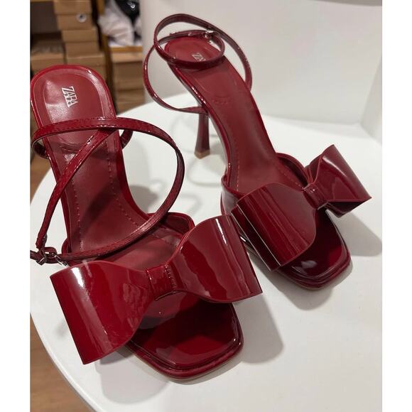 RARE!!! ZARA Red Embellished Heels NWT LAST ONE!!! - Picture 10 of 16